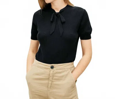 Jumper1234 Ribbed Pointelle Tee In Black