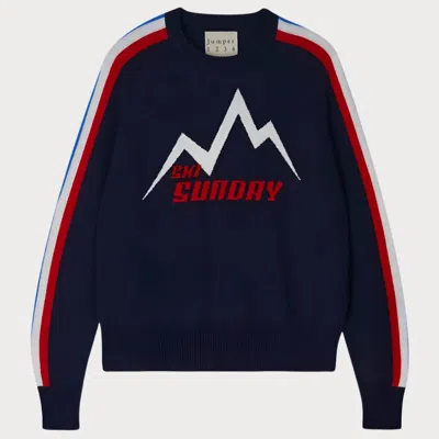 Jumper1234 Ski Sunday Sweater In Navy In Blue
