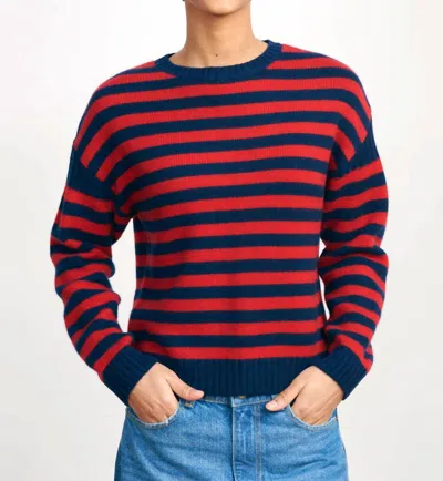 Jumper1234 Stripe Cashmere Guernsey Sweater In Navy/red