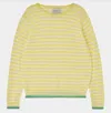 Shop Jumper1234 Tipped Little Stripe Crew In Lightyellow Lily Mint