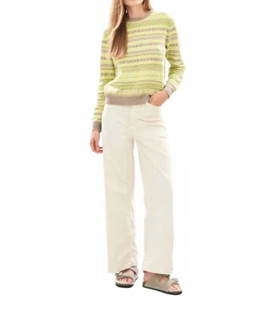 Jumper1234 Tonal Fairisle Crew Neck Sweater In Yellow/oatmeal Multi