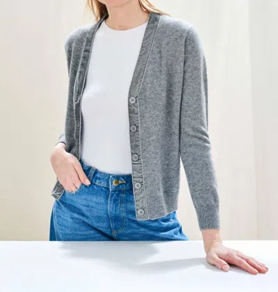 Jumper1234 Velvet Little Cardigan In Mid Grey In Gray