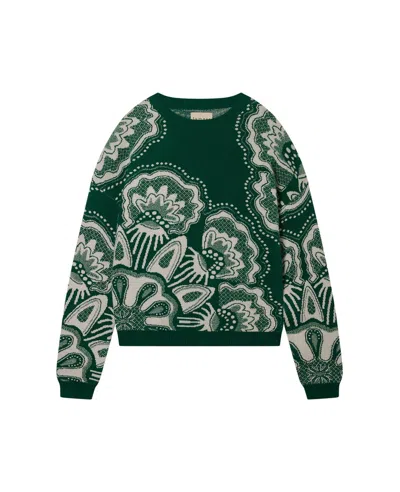 Jumper1234 Women's Doily Crew Jumper In Green And Fog