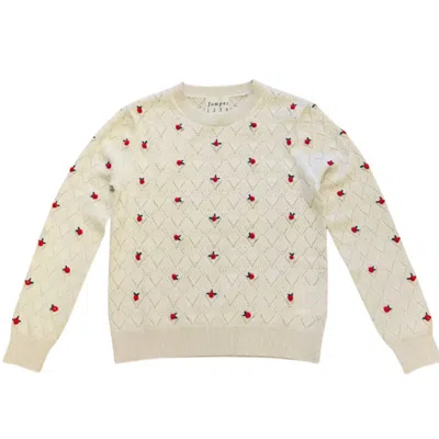 Jumper1234 Women's Fancy Floral Crew Sweater In Limestone In Neutral