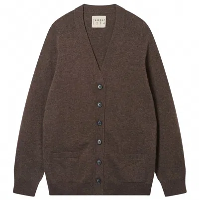 Jumper1234 Women's Grosgrain Cardigan In Umber Brown