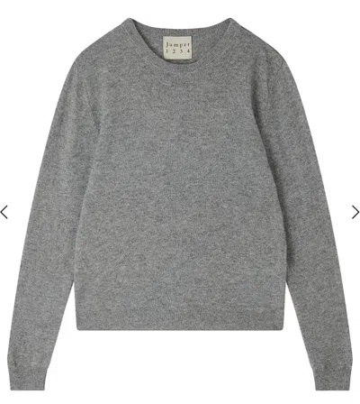 Jumper1234 Women's Heart Patch Crewneck Sweater In Silver In Grey