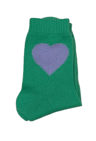 Jumper1234 Women's Heart Socks In Fresh Green Opal