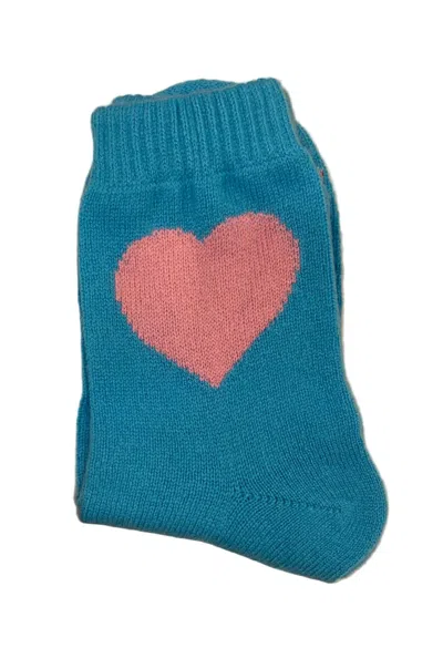 Jumper1234 Women's Heart Socks In Mint Blue Candy