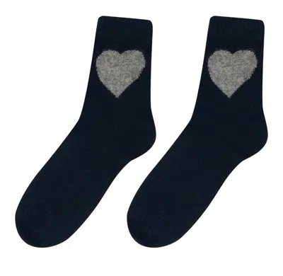 Jumper1234 Women's Heart Socks In Navy Cloudy In Black