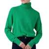 Jumper1234 Women's Lightweight Roll Collar Sweater In Bright Green In Green