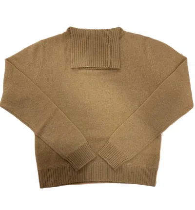 Jumper1234 Women's Lightweight Roll Collar Turtleneck Sweater In Sandstone Camel In Brown