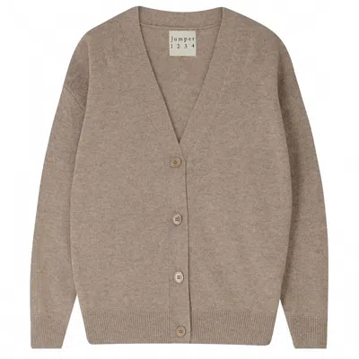 Jumper1234 Women's Oversized Cardigan In Organic Light Brown
