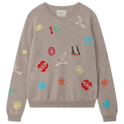 Jumper1234 Women's Seaside Tribute Crew Sweater Top In Organic Light Brown In Neutral