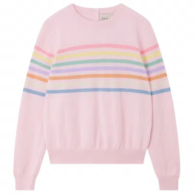 Jumper1234 Women's Stripe Block Crew Neck Sweater In Sakura Multi
