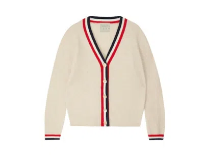 Jumper1234 Women's Stripe Cardigan In Oat In Beige