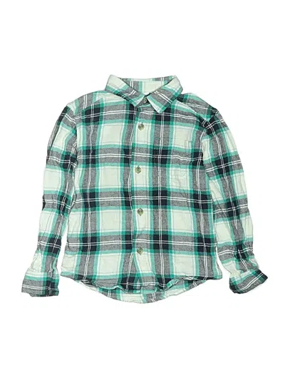Pre-owned Jumping Beans Kids' Long Sleeve Button Down Shirt In Green