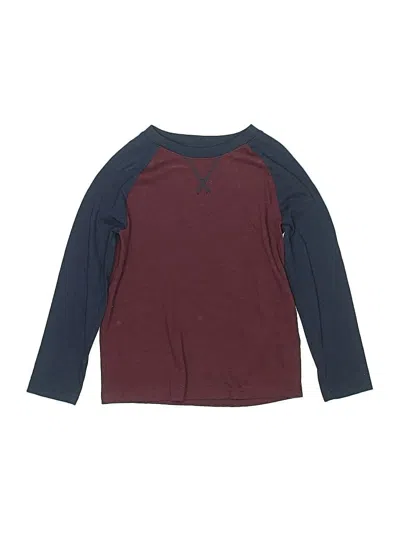 Pre-owned Jumping Beans Kids' Long Sleeve Henley Shirt In Burgundy