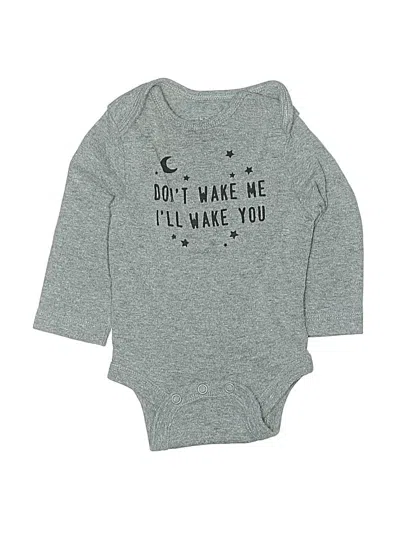 Pre-owned Jumping Beans Babies' Long Sleeve Onesie In Gray