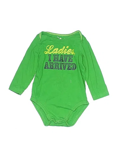 Pre-owned Jumping Beans Babies' Long Sleeve Onesie In Green