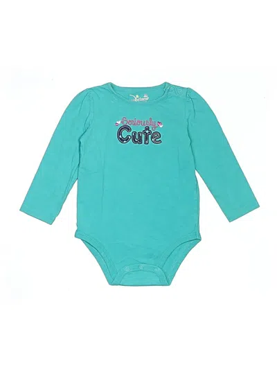 Pre-owned Jumping Beans Kids' Long Sleeve Onesie In Teal