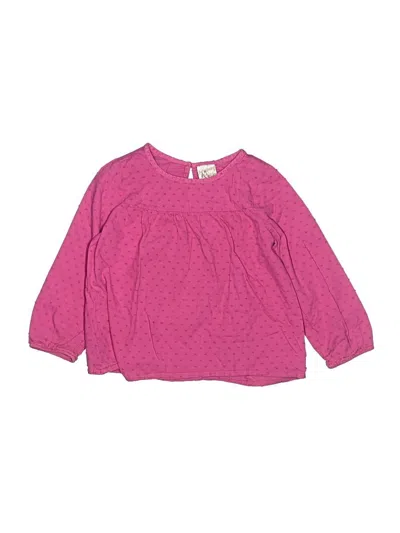Pre-owned Jumping Beans Kids' Long Sleeve Top Pink Crew Neck Tops