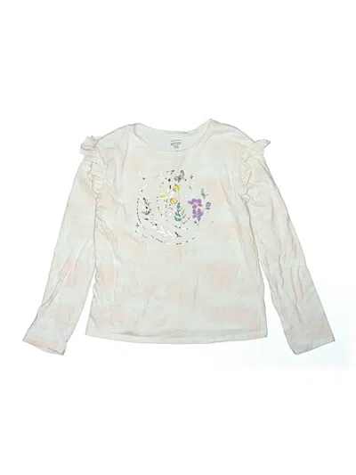 Pre-owned Jumping Beans Kids' Long Sleeve Top Pink Ruffles Neckline Tops