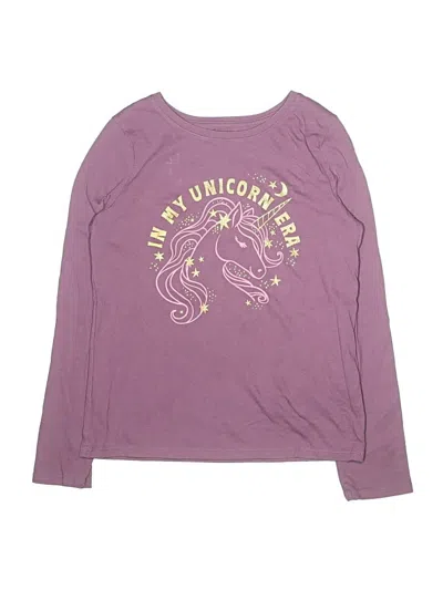 Pre-owned Jumping Beans Kids' Long Sleeve Top Purple Crew Neck Tops