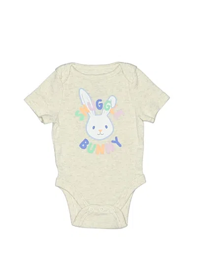 Pre-owned Jumping Beans Babies' Short Sleeve Onesie In Ivory