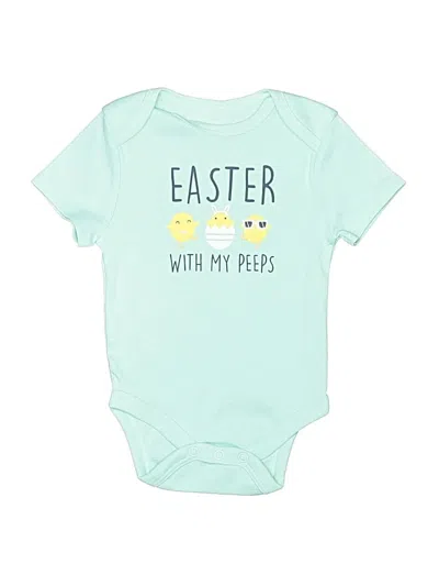 Pre-owned Jumping Beans Babies' Short Sleeve Onesie In Teal
