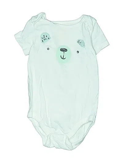 Pre-owned Jumping Beans Babies' Short Sleeve Onesie In White