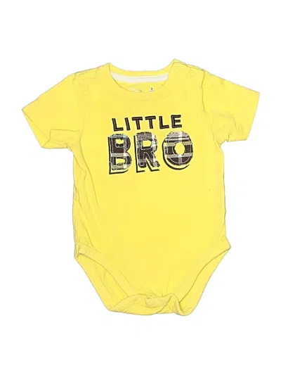 Pre-owned Jumping Beans Babies' Short Sleeve Onesie In Yellow