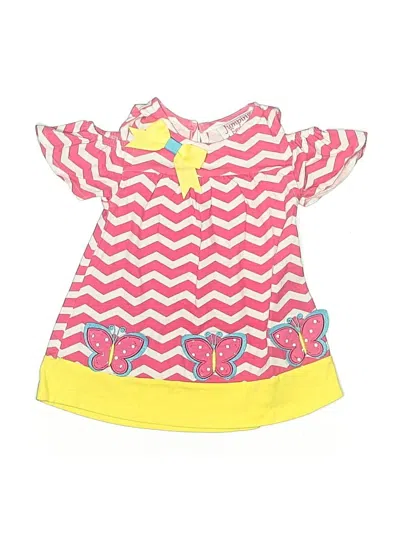 Pre-owned Jumping Fences Kids' Short Sleeve Top Pink Keyhole Neckline Tops