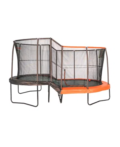 Jumpking Kids' 10' X 17' Multi-level Oval Trampoline In Orange,black