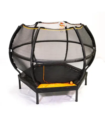 Jumpking Kids' 7ft Hexagonal Trampoline With Basketball Hoop In Black,orange