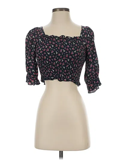 Pre-owned Jun & Ivy 3/4 Sleeve Blouse In Black