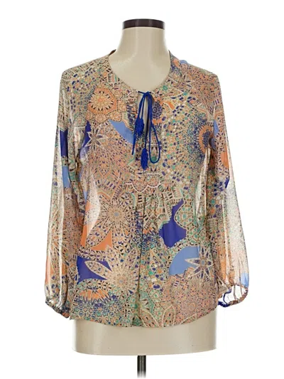 Pre-owned Jun & Ivy 3/4 Sleeve Blouse In Blue