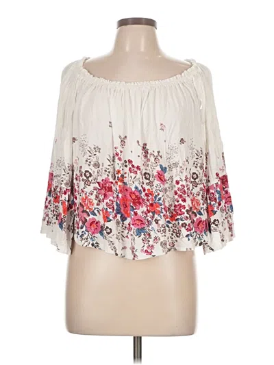 Pre-owned Jun & Ivy 3/4 Sleeve Blouse In Ivory