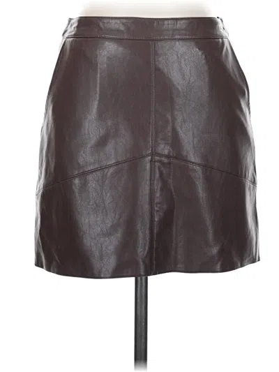 Pre-owned Jun & Ivy Faux Leather Skirt In Brown