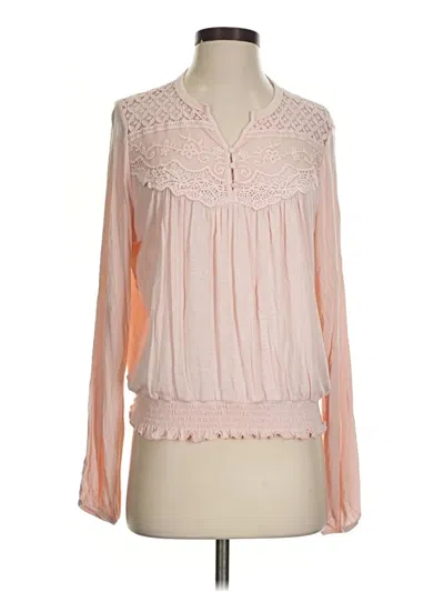 Pre-owned Jun & Ivy Long Sleeve Blouse In Pink