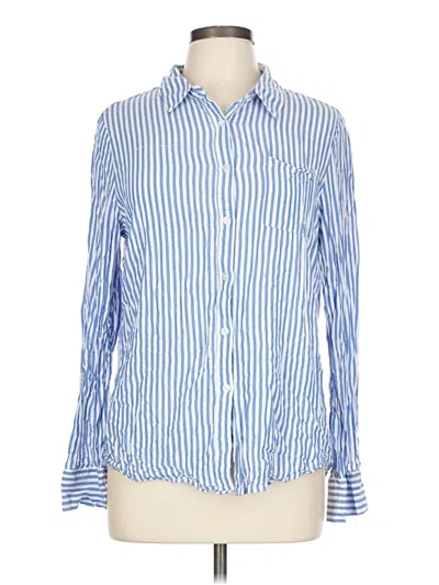 Pre-owned Jun & Ivy Long Sleeve Button Down Shirt In Blue
