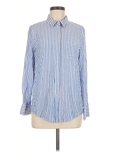Pre-owned Jun & Ivy Long Sleeve Button Down Shirt In Blue