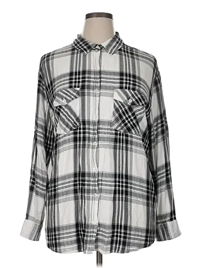 Pre-owned Jun & Ivy Long Sleeve Button Down Shirt In White