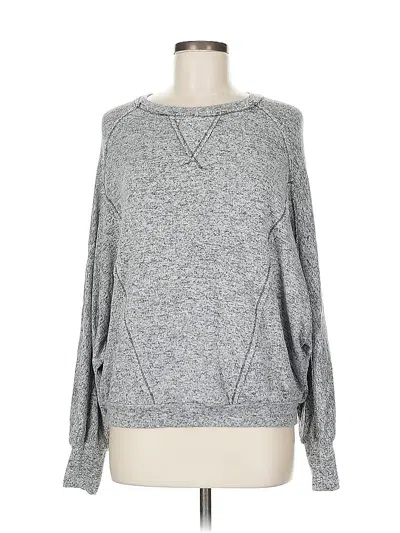 Pre-owned Jun & Ivy Long Sleeve Top Gray Crew Neck Tops