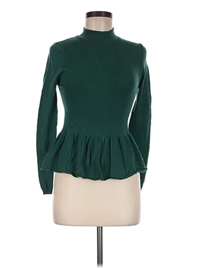 Pre-owned Jun & Ivy Long Sleeve Top Green Turtleneck Tops