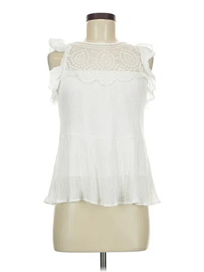 Pre-owned Jun & Ivy Sleeveless Blouse In Ivory