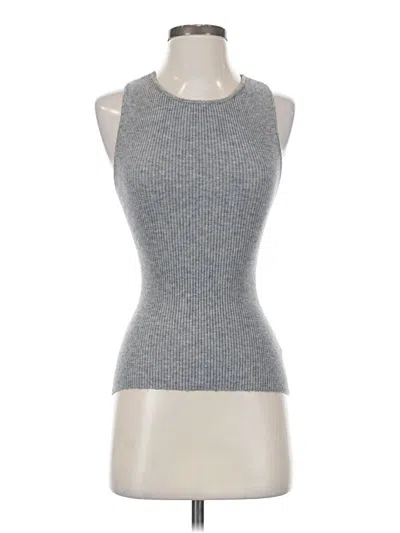 Pre-owned Jun & Ivy Sleeveless Top Gray Halter Neckline Tops