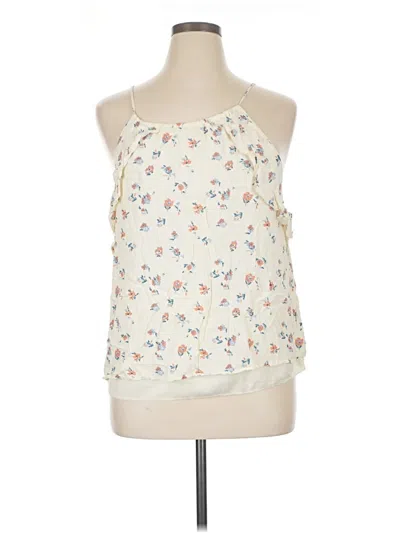 Pre-owned Jun & Ivy Sleeveless Top Ivory Halter Neckline Tops