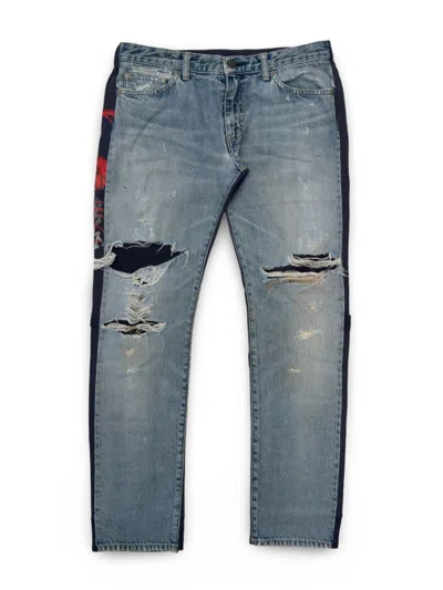 Pre-owned Jun Takahashi X Undercover Underman Ss11 Hybrid Denim Sweatpants In Multi