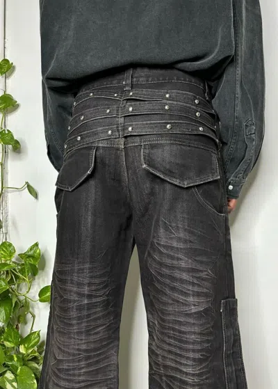 Pre-owned Jun Takahashi X Vintage Double Waist Wide-leg Black Bootcut Jeans