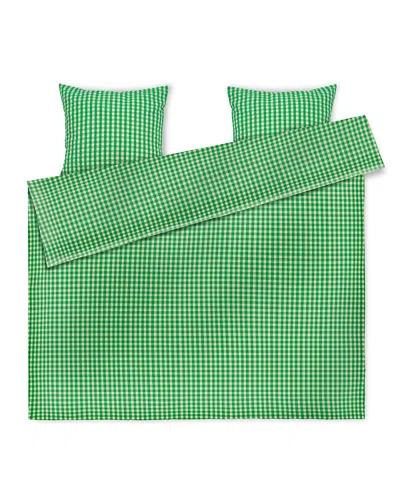 Juna Baek & Bolge Duvet Cover Set, Queen In Green/sand